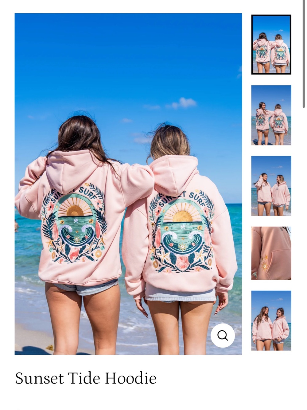 Sunset Tide Hoodie - Pink Women's Pullover